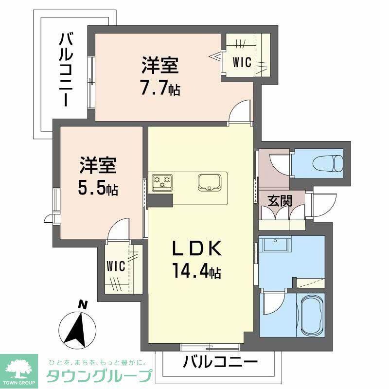 シャーメゾン セレーノ ベフ(2LDK/3階)の間取り写真