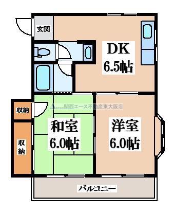 KTコスモ(2DK/3階)の間取り写真