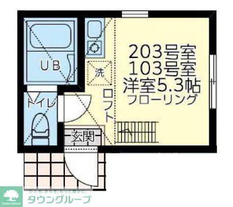 BRICKS三ツ境(ワンルーム/1階)の間取り写真