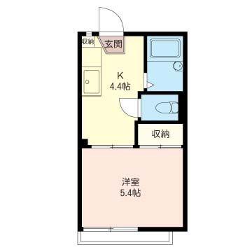 サニーフラット村山(1K/2階)の間取り写真