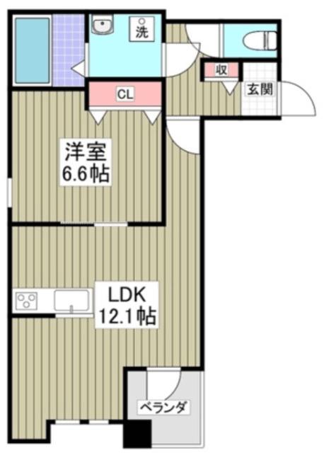 ブリーズコート扇橋(1LDK/1階)の間取り写真