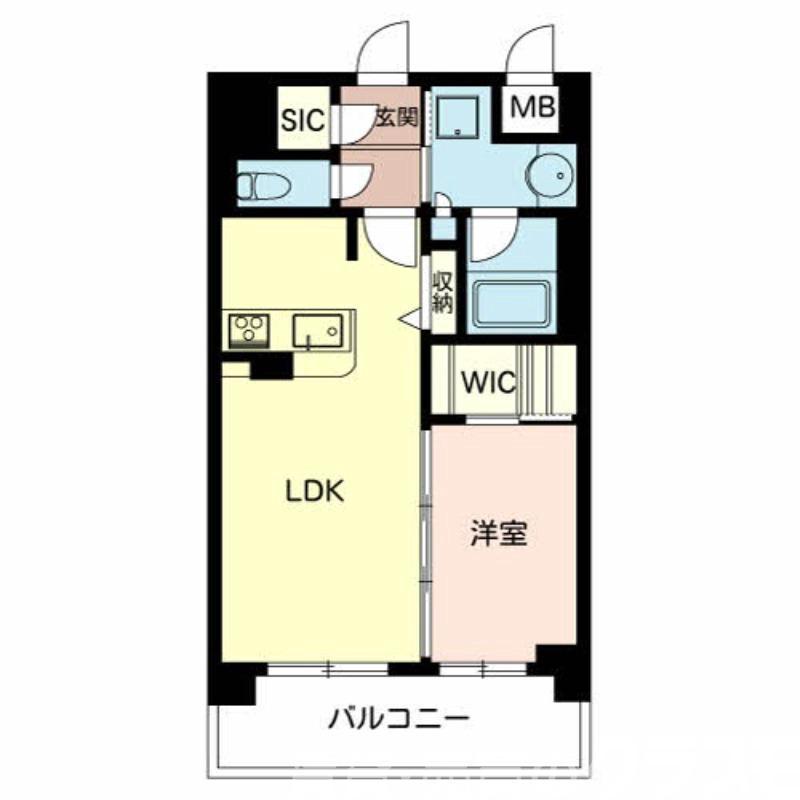 ボニータなかもず(1LDK/4階)の間取り写真
