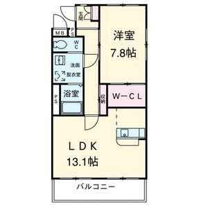 アルバクオーレA・B(1LDK/2階)の間取り写真