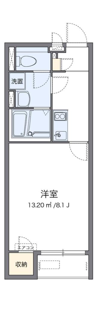 クレイノプルメリア(1K/2階)の間取り写真