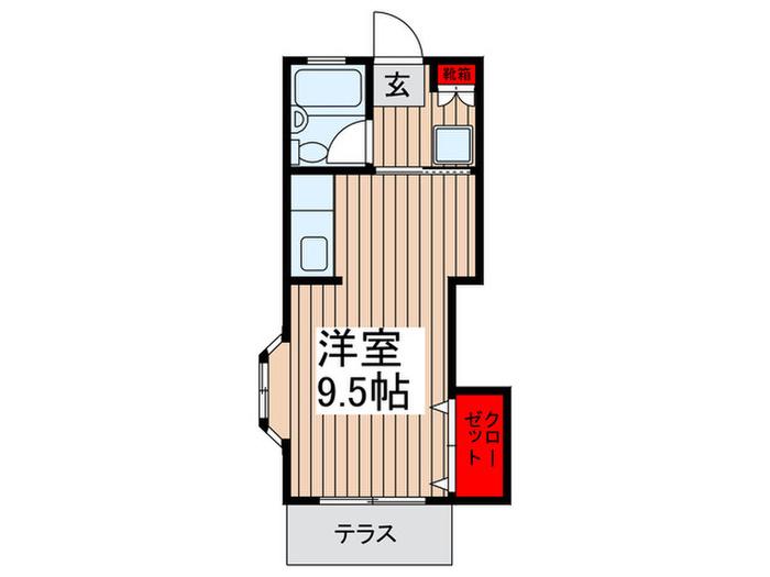 スズキハイツ(ワンルーム/1階)の間取り写真
