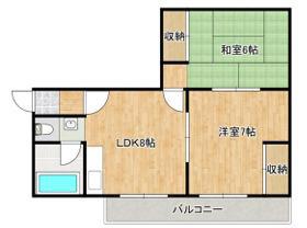 泰平コーポ(2LDK/4階)の間取り写真