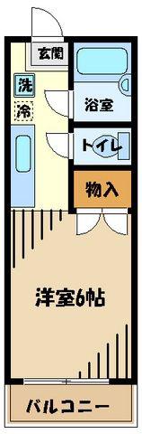 ハイレックスシャトー(1K/2階)の間取り写真