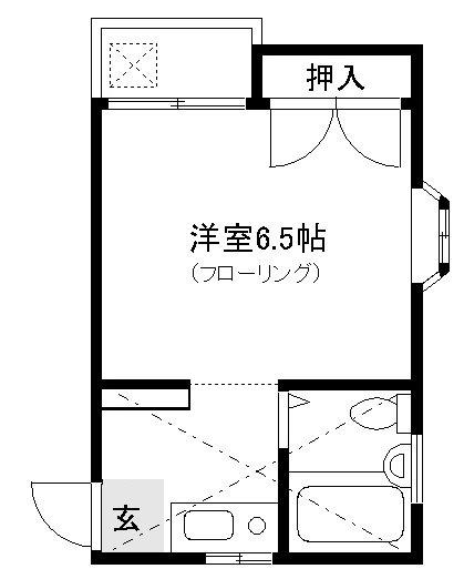 YMCAハウス(ワンルーム/1階)の間取り写真