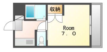 リトルハイム長岡62(1K/1階)の間取り写真