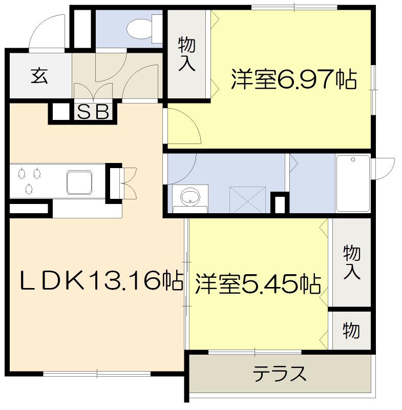 VINCULUM UK(2LDK/1階)の間取り写真