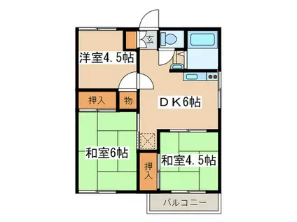オレンジハイツA棟(3DK/2階)の間取り写真