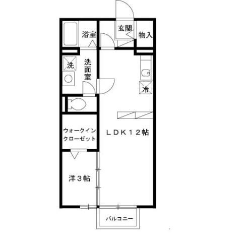 カサベルデ(1LDK/1階)の間取り写真