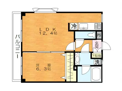 グランデュシティアオキ(1LDK/3階)の間取り写真