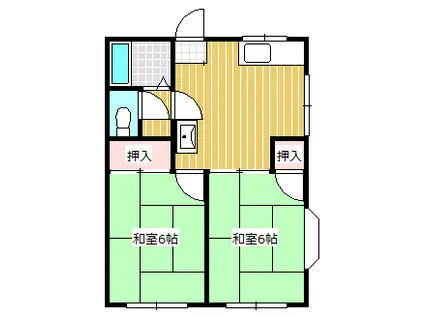 栗山コーポ東(2DK/2階)の間取り写真