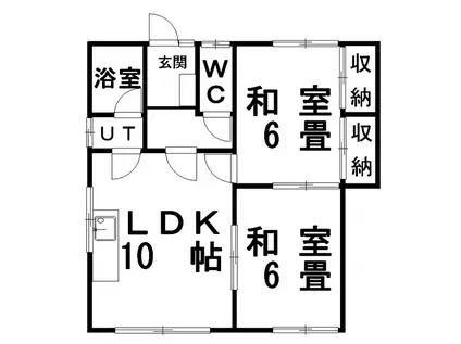 サンハイムなごみII(2LDK/2階)の間取り写真