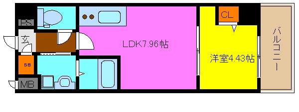 ドムス吉田(1LDK/3階)の間取り写真