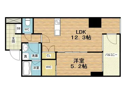 FORTUNATO 扇町(1LDK/3階)の間取り写真