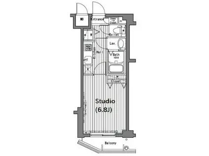 ガーラ・ヒルズ目黒東山(1K/1階)の間取り写真