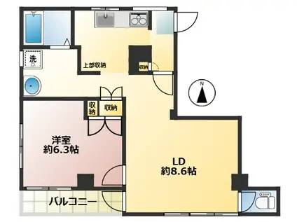 SIマンション(1LDK/3階)の間取り写真