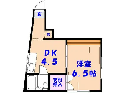 コーポ太田和(1DK/1階)の間取り写真