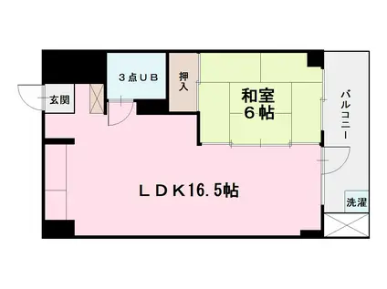 早川パインクレスト(1LDK/2階)の間取り写真
