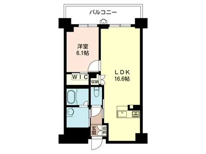 マストクレリアン神楽坂(1LDK/5階)の間取り写真