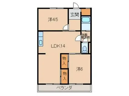 スエヨシビル黒田(2LDK/2階)の間取り写真