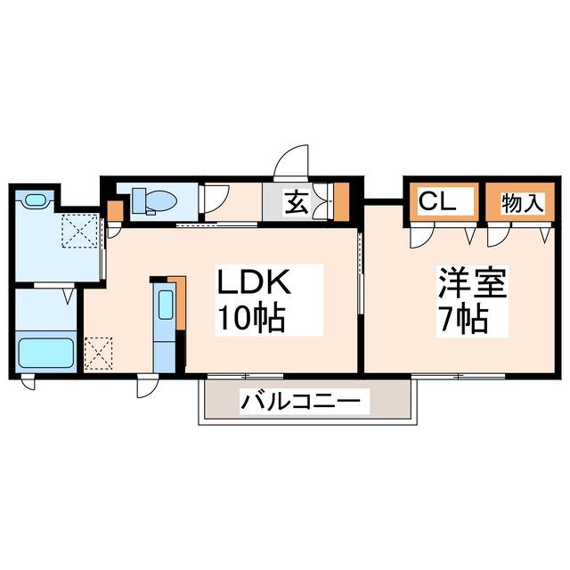 FOREST 花園 (1LDK/2階)の間取り写真