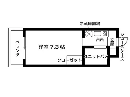 リッシュ・ラフォーレ(ワンルーム/1階)の間取り写真