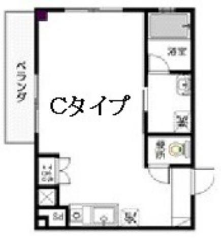 シアトル(ワンルーム/4階)の間取り写真