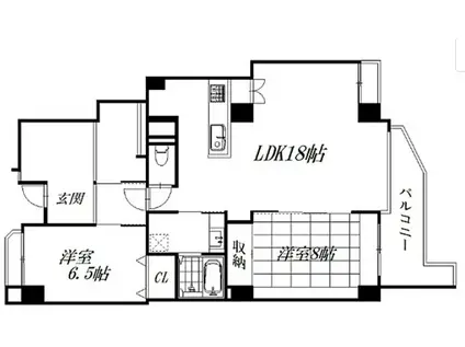 アークシティ四ッ池(2LDK/4階)の間取り写真
