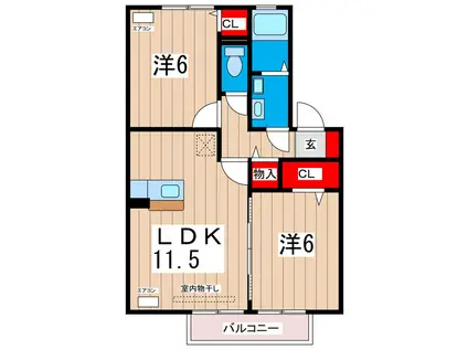 ソフィアガーデン アイビー(2LDK/1階)の間取り写真