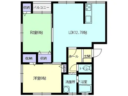 ライテックサガ(2LDK/1階)の間取り写真