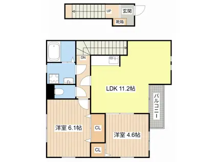 メゾンフローラ(1SLDK/2階)の間取り写真