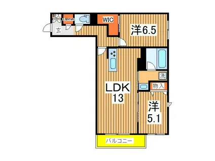 エクラージュ(2LDK/1階)の間取り写真