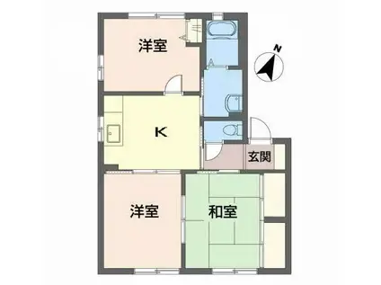 ヴィラ・ソレイユ(3K/2階)の間取り写真