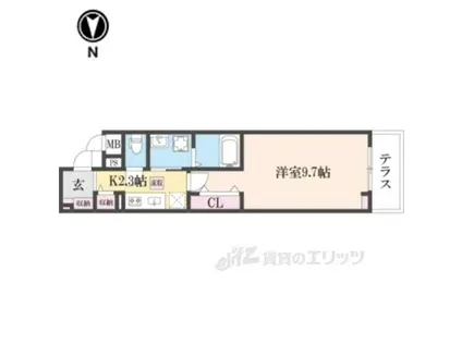 ヒカルサ奈良大森西ノース(1K/1階)の間取り写真