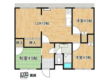 エクシール南松崎(3LDK/3階)の間取り写真