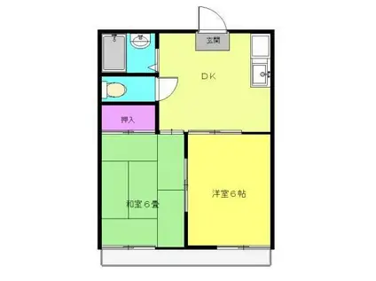 田中ハイツII棟(2DK/2階)の間取り写真