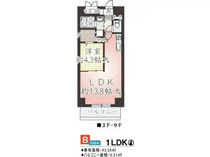 アメティスタ(1LDK/5階)の間取り写真