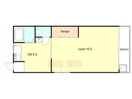 垂水ハイツ(1DK/1階)の間取り写真