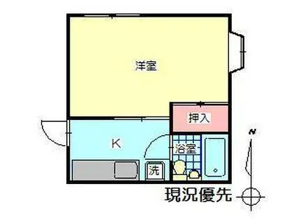 フェリーチェ石垣東(1K/3階)の間取り写真