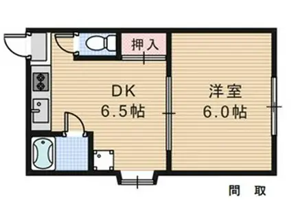 福寿マンション(1DK/1階)の間取り写真
