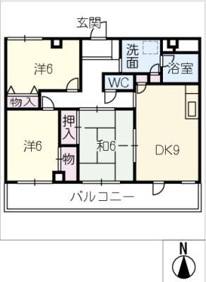 AVENUEII(3DK/3階)の間取り写真