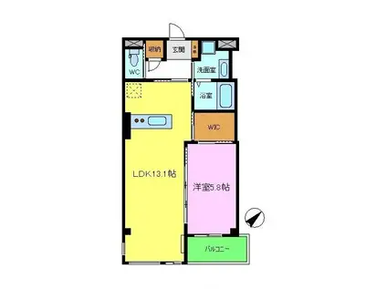 N.MAISON(1LDK/1階)の間取り写真