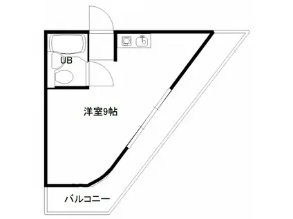 バザレビル(ワンルーム/2階)の間取り写真