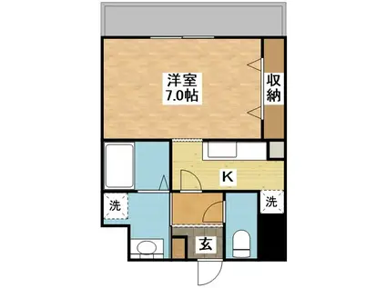 アイヒルズスミヨシ(1K/4階)の間取り写真