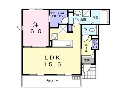 グレイスII(1LDK/1階)の間取り写真