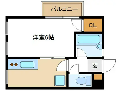 サンヴァーストシティ(ワンルーム/2階)の間取り写真