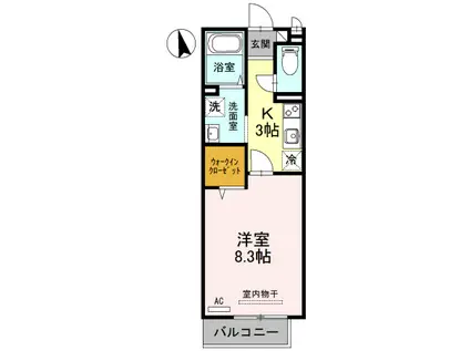 スタシオン東野・アクシス A棟(1K/1階)の間取り写真